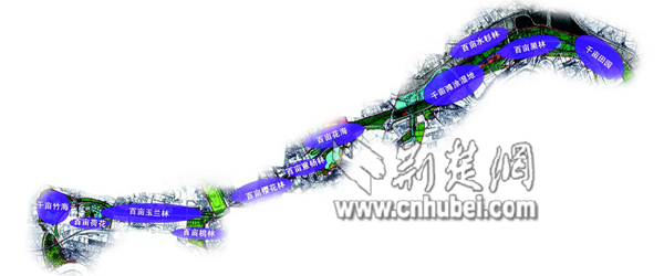图为:张公堤城市森林公园示意图